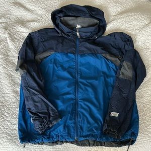 Worn mens lightweight north face jacket, size XL